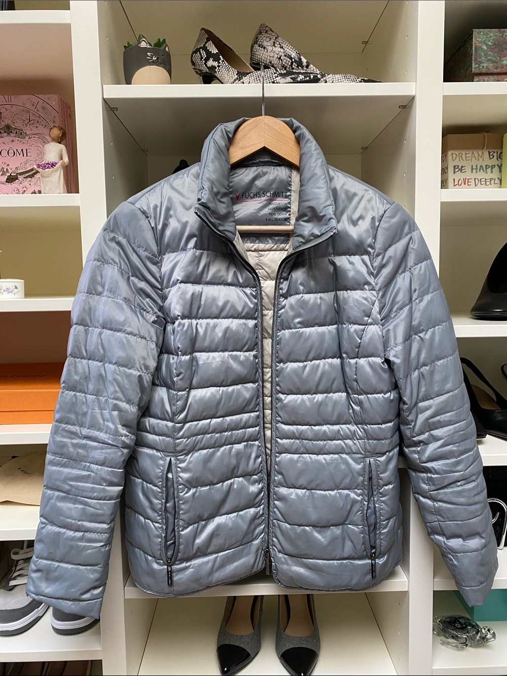 Luxury Brand - Light Gray Quilted Puffer Jacket!  Like NEW.
